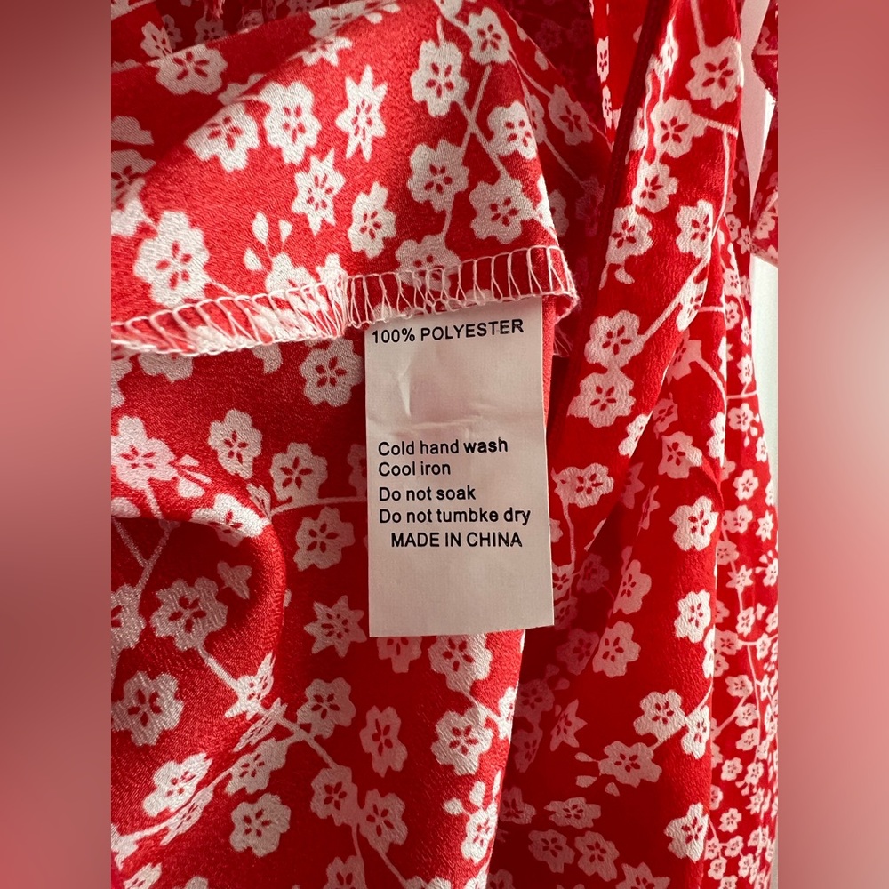 Red Floral Ruffle Dress - Picture 15 of 15